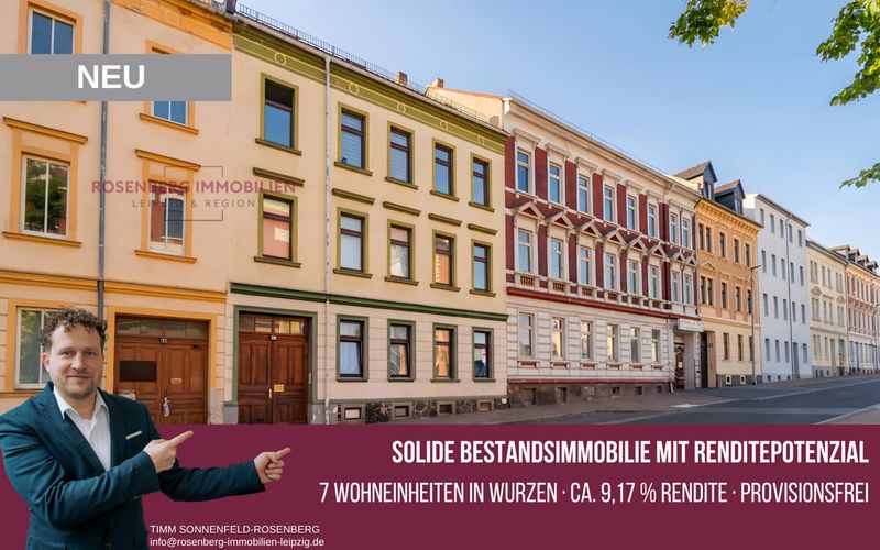 Mehrfamilienhaus in Wurzen: 
7 Einheiten & ca. 9,17 % Rendite – provisionsfrei